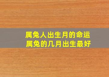 属兔人出生月的命运 属兔的几月出生最好